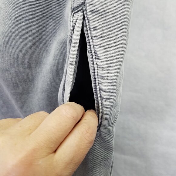 All Saints Adela Mini Dress Women's Sz 2 Denim Off The Shoulder Black Mint Grey - Picture 13 of 16